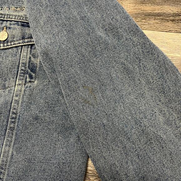 Vintage 90s Planet Hollywood Myrtle Beach Blue Mens M Trucker Denim Jean Jacket - Picture 6 of 9